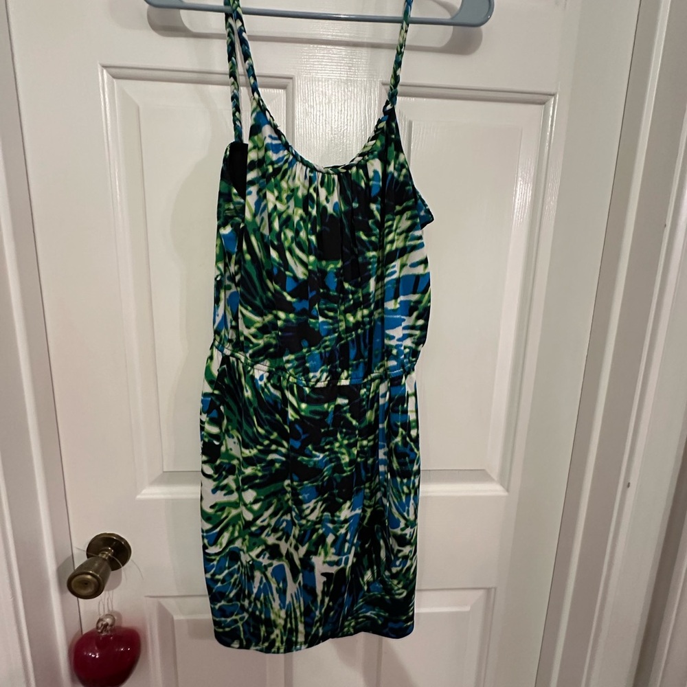 Paper Doll Green and Blue Mini Dress